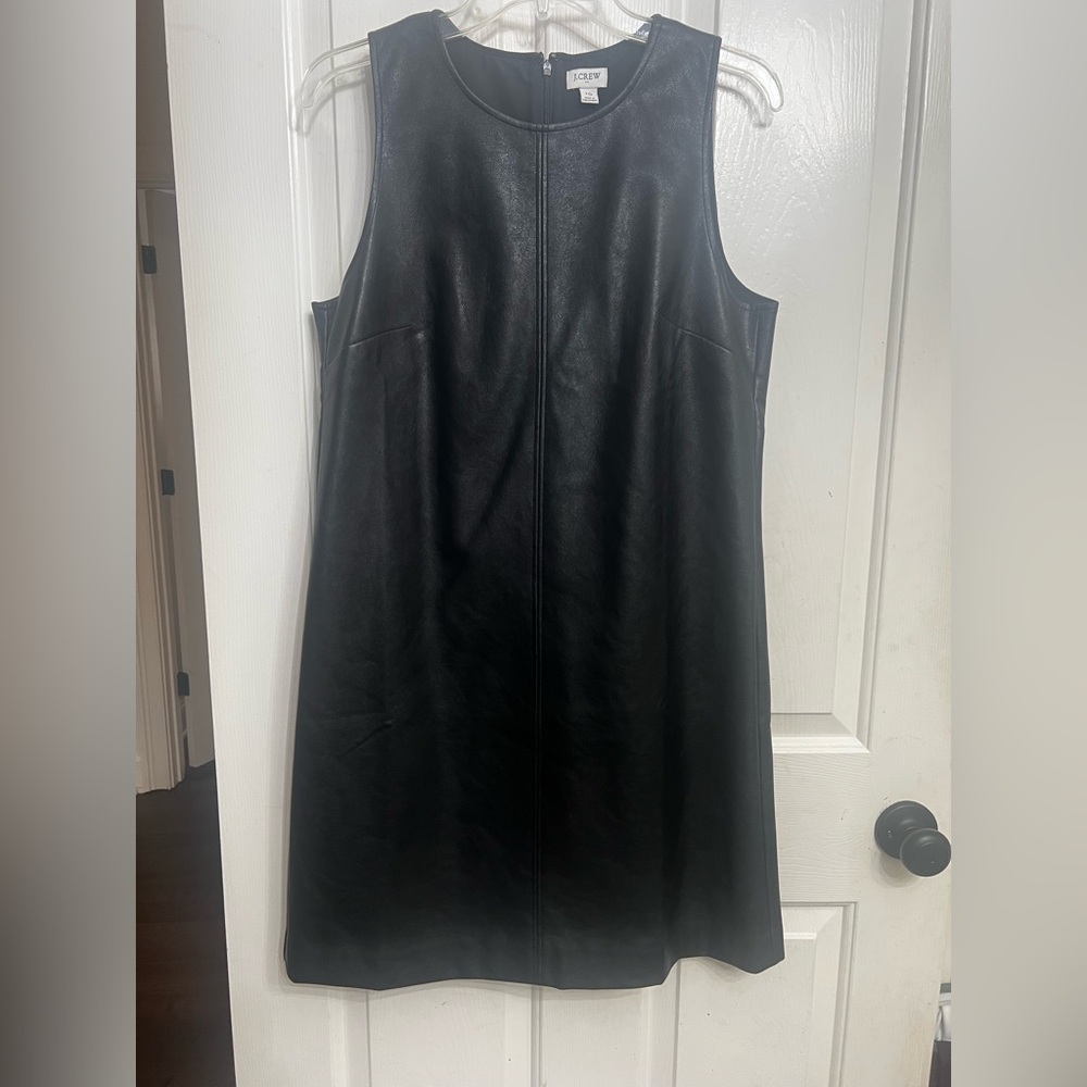 J. Crew Black Faux Leather Mini Dress